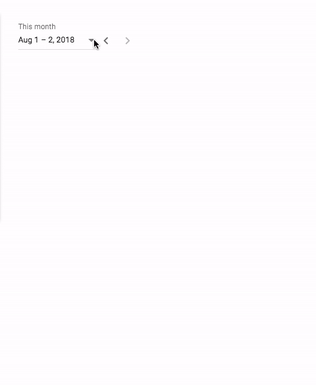 Animation demonstrating the Material Date Picker component.